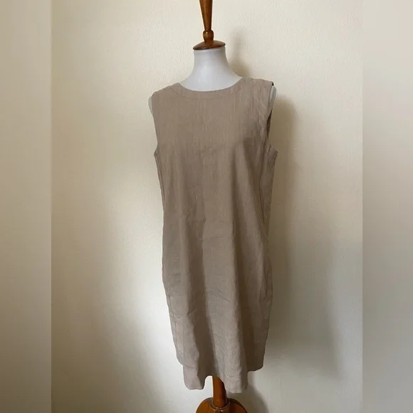 Theory | Dresses | Theory Womens Didianne R Caliver Linen Blend Sheath Dress  Beige Size | Poshmark